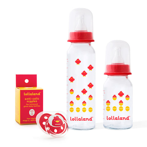 Glass Baby Bottle Gift Set